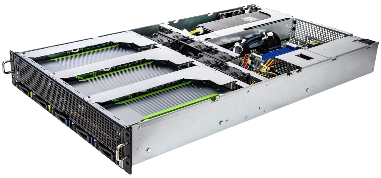 ASRock rackmount inference server — front view