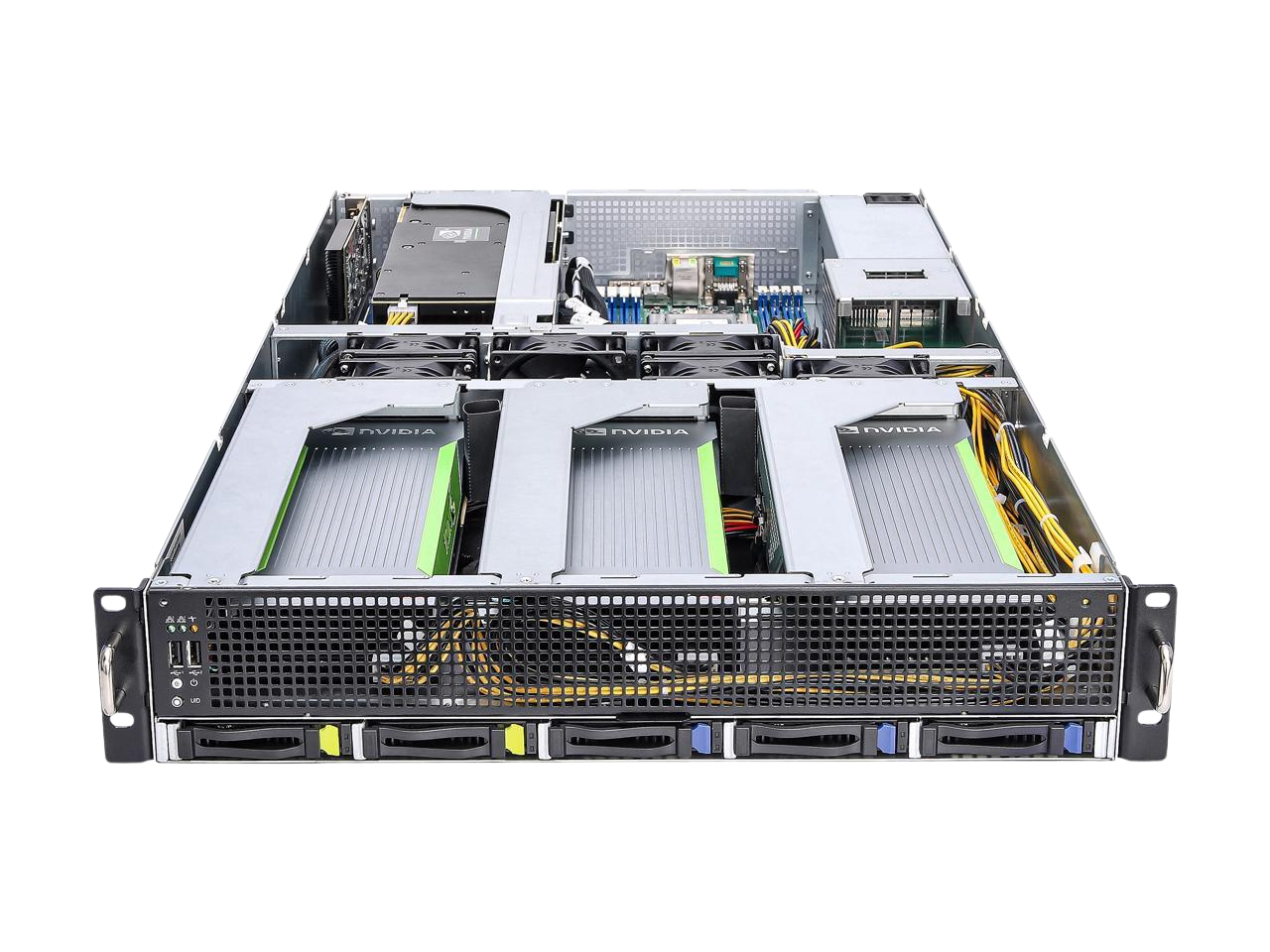 ASRock rackmount inference server — side view